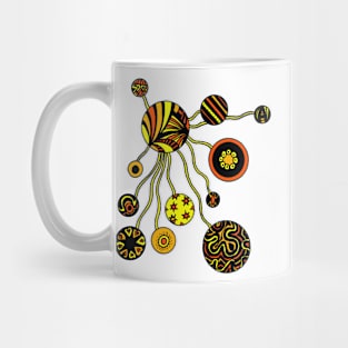 Spores in Red Orange and Yellow Mug